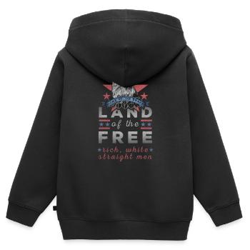 USA Land of the Free Rich White Straight Men - Kids Premium Organic Zip-up Hoodie - black - Back - AI Model Kid Male (0cm)