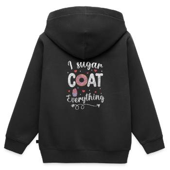 Boulangerie Lecker - Sweat Premium à capuche zippé enfant bio - noir - Dos - AI Model Kid Male (0cm)