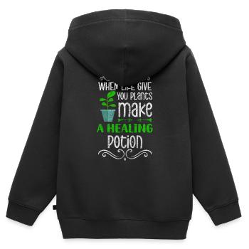 Heiltrank Natur Heilpraktiker Krankheiten - Kinder Premium Organic Zip Hoodie - Schwarz - Hinten - AI Model Kid Male (0cm)