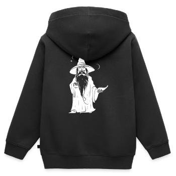 Mysterious Wizard Figure Fantasy - Kids Premium Organic Zip-up Hoodie - black - Back - AI Model Kid Male (0cm)