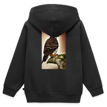 Adler | Vogel | Freiheit | Tiere - Kinder Premium Organic Zip Hoodie - Schwarz - Hinten - AI Model Kid Male (0cm)