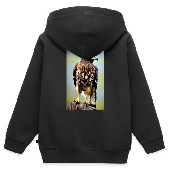 Adler | Vogel | Freiheit | Tiere - Kinder Premium Organic Zip Hoodie - Schwarz - Hinten - AI Model Kid Male (0cm)