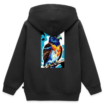 Adler | Vogel | Freiheit | Tiere - Kinder Premium Organic Zip Hoodie - Schwarz - Hinten - AI Model Kid Male (0cm)