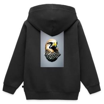 Adler | Vogel | Freiheit | Tiere - Kinder Premium Organic Zip Hoodie - Schwarz - Hinten - AI Model Kid Male (0cm)