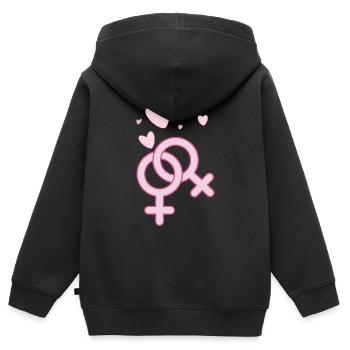 Women union - Kids Premium Organic Zip-up Hoodie - black - Back - AI Model Kid Male (0cm)