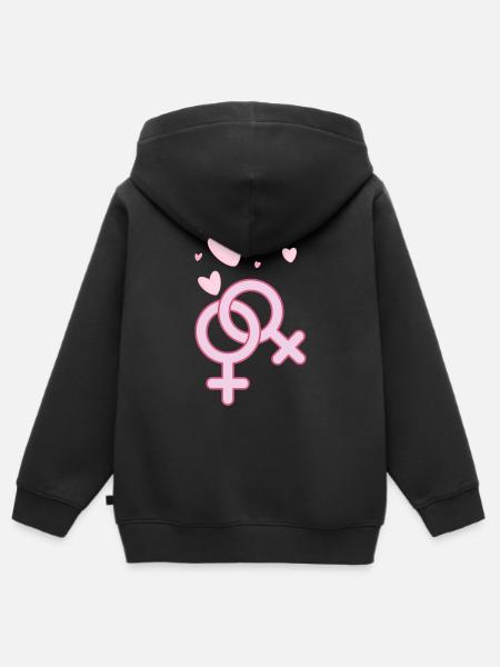 Gewerkschaft der Frauen - Kinder Premium Organic Zip Hoodie - Schwarz
