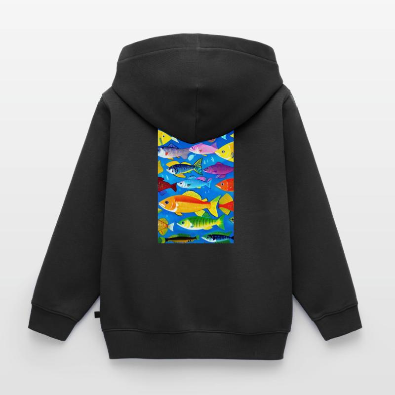 Fish | Pattern | Fish Patterns | Angler Kids Premium Organic Zip-up Hoodie