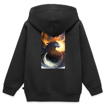 Dragon | Monsters | Mythical creatures | Dinosaur - Kids Premium Organic Zip-up Hoodie - black - Back - AI Model Kid Male (0cm)