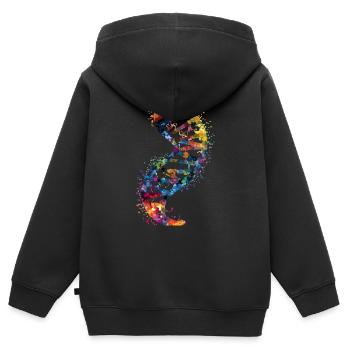 DNA molecule - Kids Premium Organic Zip-up Hoodie - black - Back - AI Model Kid Male (0cm)