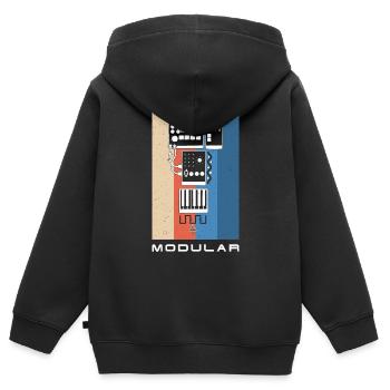 Synthesizer Synth Keyboard Elektronische Musiker - Kinder Premium Organic Zip Hoodie - Schwarz - Hinten - AI Model Kid Male (0cm)