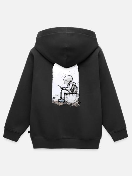 Seb Street art - Kids Premium Organic Zip-up Hoodie - black