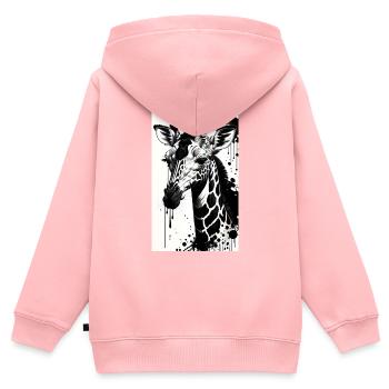 Giraffe: Sanfte Riesen - Kinder Premium Organic Zip Hoodie - Rosa - Hinten - AI Model Kid Female (0cm)