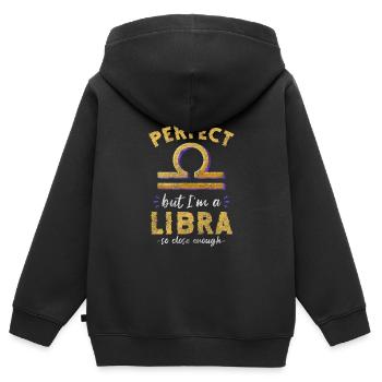 Constellation de la Balance Astrologie Constellation - Sweat Premium à capuche zippé enfant bio - noir - Dos - AI Model Kid Male (0cm)
