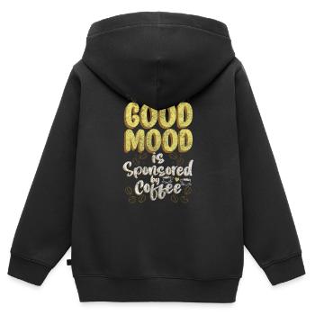 Morgenmuffel Humor Milch - Kinder Premium Organic Zip Hoodie - Schwarz - Hinten - AI Model Kid Male (0cm)