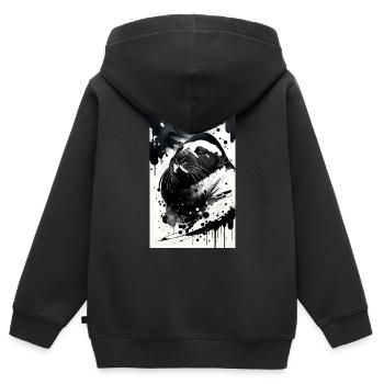 Walross-Wunderland - Kinder Premium Organic Zip Hoodie - Schwarz - Hinten - AI Model Kid Male (0cm)