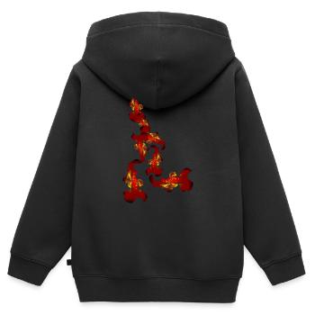 abstractes Design Timeless - Kinder Premium Organic Zip Hoodie - Schwarz - Hinten - AI Model Kid Male (0cm)