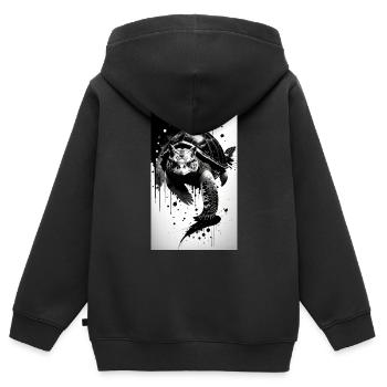 Ruhige Schildkröten - Kinder Premium Organic Zip Hoodie - Schwarz - Hinten - AI Model Kid Male (0cm)