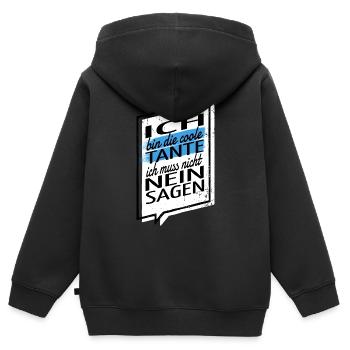 vater humor bday tante katze cool elternschaft - Kinder Premium Organic Zip Hoodie - Schwarz - Hinten - AI Model Kid Male (0cm)