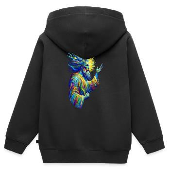 Vincent van Gogh Gott - Kinder Premium Organic Zip Hoodie - Schwarz - Hinten - AI Model Kid Male (0cm)