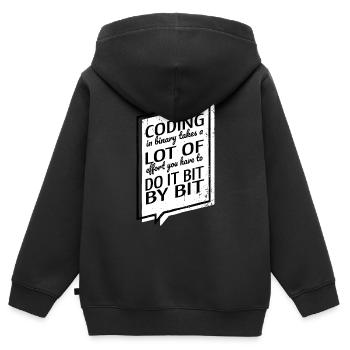 computers quote c sharp programming - Kinder Premium Organic Zip Hoodie - Schwarz - Hinten - AI Model Kid Male (0cm)