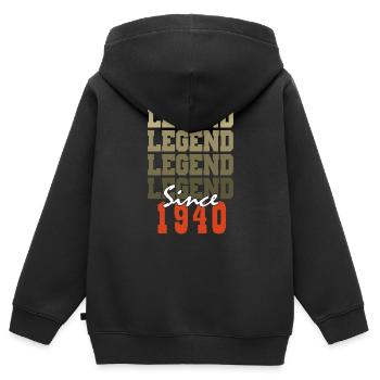 Vintage-Geschenk zum 84. Geburtstag, geboren vor einem Monat im Jahr 1940 - Kinder Premium Organic Zip Hoodie - Schwarz - Hinten - AI Model Kid Male (0cm)