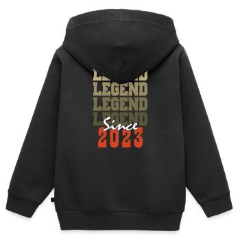 Vintage-Geschenk zum 1. Jahrestag, geboren in einem Monat des Jahres 2023 - Kinder Premium Organic Zip Hoodie - Schwarz - Hinten - AI Model Kid Male (0cm)
