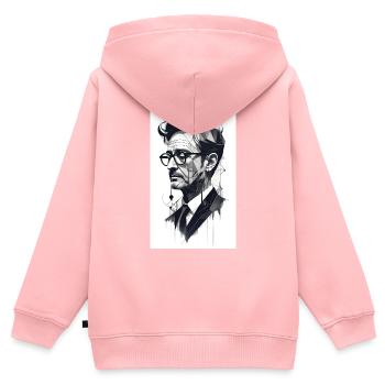 Abstrakter Profi - Kinder Premium Organic Zip Hoodie - Rosa - Hinten - AI Model Kid Female (0cm)