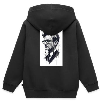 Abstrakter Profi - Kinder Premium Organic Zip Hoodie - Schwarz - Hinten - AI Model Kid Male (0cm)