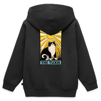 Tarot Black and White Kitty Cat - Kids Premium Organic Zip-up Hoodie - black - Back - AI Model Kid Male (0cm)