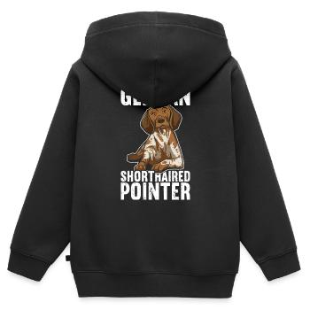 German Shorthaired Pointer - Kids Premium Organic Zip-up Hoodie - black - Back - AI Model Kid Male (0cm)