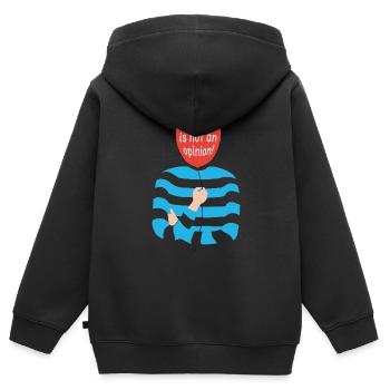 Hate is not an opinion - Kids Premium Organic Zip-up Hoodie - black - Back - AI Model Kid Male (0cm)