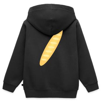 baguette - Sweat Premium à capuche zippé enfant bio - noir - Dos - AI Model Kid Male (0cm)