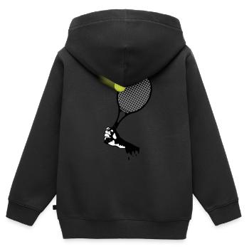 tennis_2 - Kinder Premium Organic Zip Hoodie - Schwarz - Hinten - AI Model Kid Male (0cm)