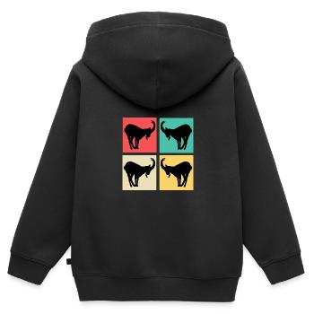 Capricorne Pop Art Ombre Colorée Colorée - Sweat Premium à capuche zippé enfant bio - noir - Dos - AI Model Kid Male (0cm)