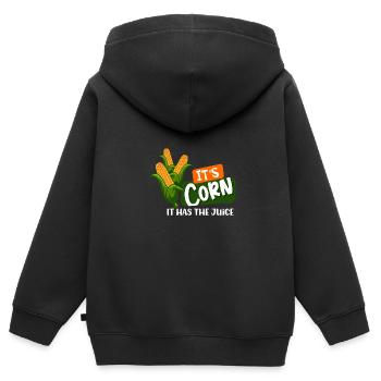 Mais für immer, es ist Mais, es hat den Saftmaissa - Kinder Premium Organic Zip Hoodie - Schwarz - Hinten - AI Model Kid Male (0cm)