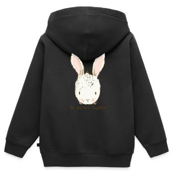 le petit lapin - Kinder Premium Organic Zip Hoodie - Schwarz - Hinten - AI Model Kid Male (0cm)