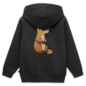 Mangouste - Sweat Premium à capuche zippé enfant bio - noir - Dos - AI Model Kid Male (0cm)