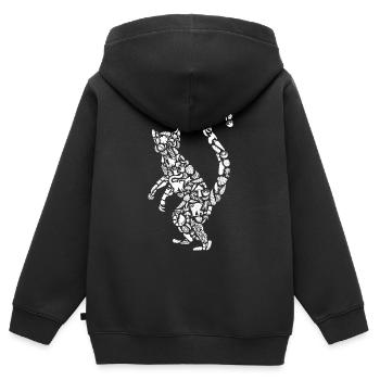 Lémuriens, Madagascar, Zoo Animal, Fille, Lémurien, Dames - Sweat Premium à capuche zippé enfant bio - noir - Dos - AI Model Kid Male (0cm)