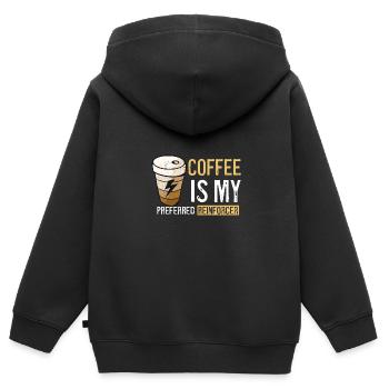Kaffee BCBA Verhalten lustiger Kaffee - Kinder Premium Organic Zip Hoodie - Schwarz - Hinten - AI Model Kid Male (0cm)