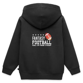 Fantasy Football Hall of Fame Champ Draft Football - Sweat Premium à capuche zippé enfant bio - noir - Dos - AI Model Kid Male (0cm)
