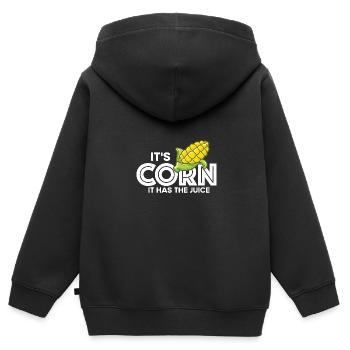 Es ist Mais! Lustiges Zitat Es hat den Saft - Vira - Kinder Premium Organic Zip Hoodie - Schwarz - Hinten - AI Model Kid Male (0cm)