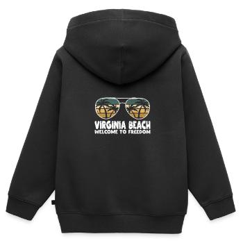 Virginia Beach Willkommen bei Freedom Urlaubssprüc - Kinder Premium Organic Zip Hoodie - Schwarz - Hinten - AI Model Kid Male (0cm)