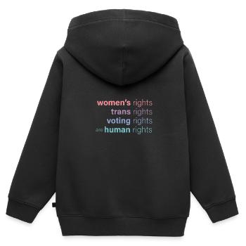 Die Rechte der Frauenrechte sind die Menschenrecht - Kinder Premium Organic Zip Hoodie - Schwarz - Hinten - AI Model Kid Male (0cm)