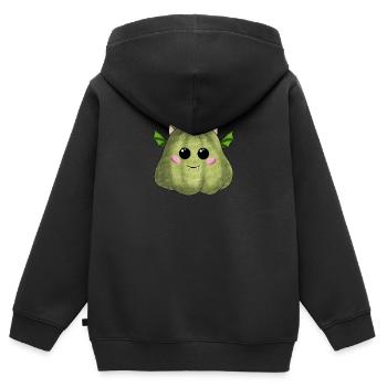 Vert citrouille d’Halloween - Sweat Premium à capuche zippé enfant bio - noir - Dos - AI Model Kid Male (0cm)