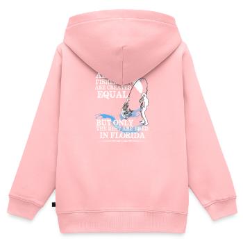 FISHING - Kinder Premium Organic Zip Hoodie - Rosa - Hinten - AI Model Kid Female (0cm)