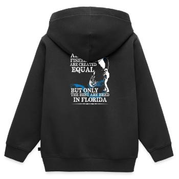 PÊCHE - Sweat Premium à capuche zippé enfant bio - noir - Dos - AI Model Kid Male (0cm)