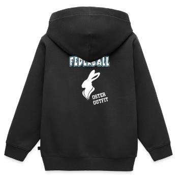 Federball Oster Outfit Ostergeschenk Federballer - Kinder Premium Organic Zip Hoodie - Schwarz - Hinten - AI Model Kid Male (0cm)