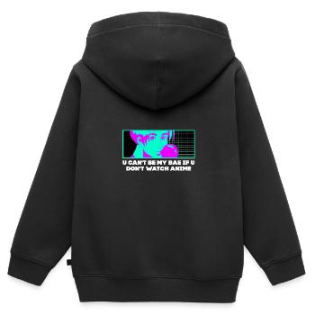 Je ne peux pas être mon bae quand anime manga nic - Sweat Premium à capuche zippé enfant bio - noir - Dos - AI Model Kid Male (0cm)