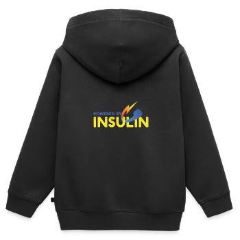 Durch Insulin angetriebenes Diabetesbewusstsein - Kinder Premium Organic Zip Hoodie - Schwarz - Hinten - AI Model Kid Male (0cm)
