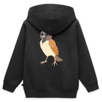 moineau - Sweat Premium à capuche zippé enfant bio - noir - Dos - AI Model Kid Male (0cm)
